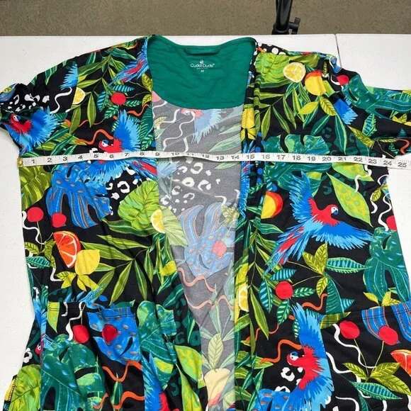 Cuddl Duds Cool & Airy Ultra Patch Pocket Wrap In Tropical Women's M Jungle - Picture 9 of 11